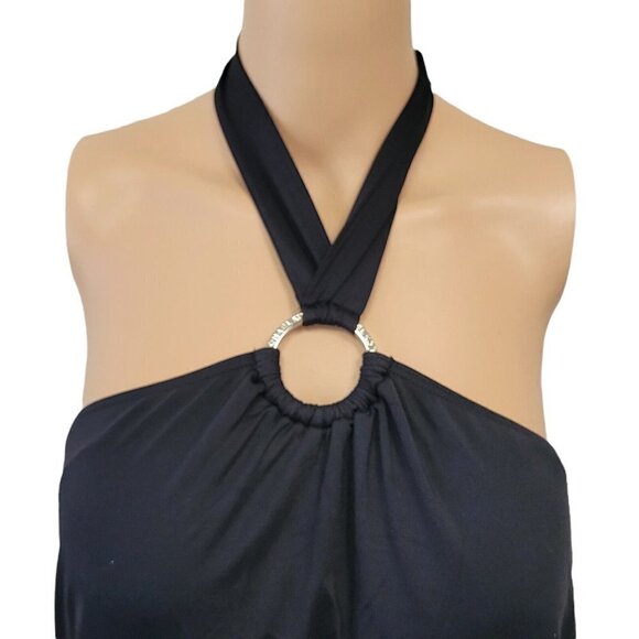 MICHAEL Kors Logo Ring Blouson Tankini Top - Iconic Solids. Size Small - Picture 7 of 10